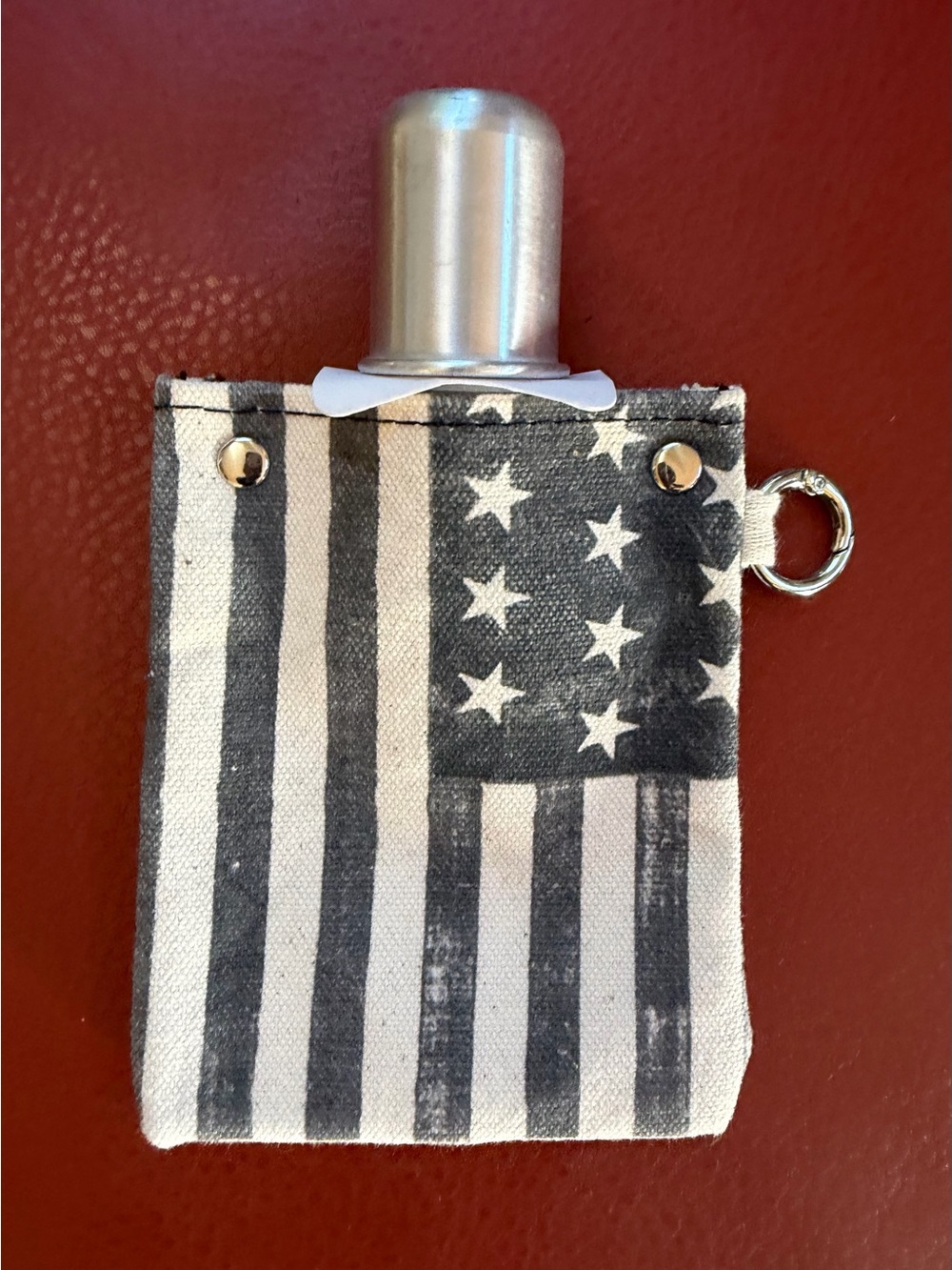 CapaBunga Reusable Canvas American Flag 4oz Flask & Shot Glass Canteen